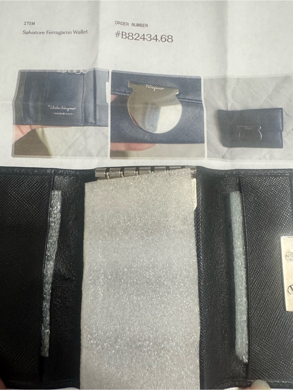 Salvatore Ferragamo Black Leather Key & Card Holder with COA NWOT - Picture 4 of 5